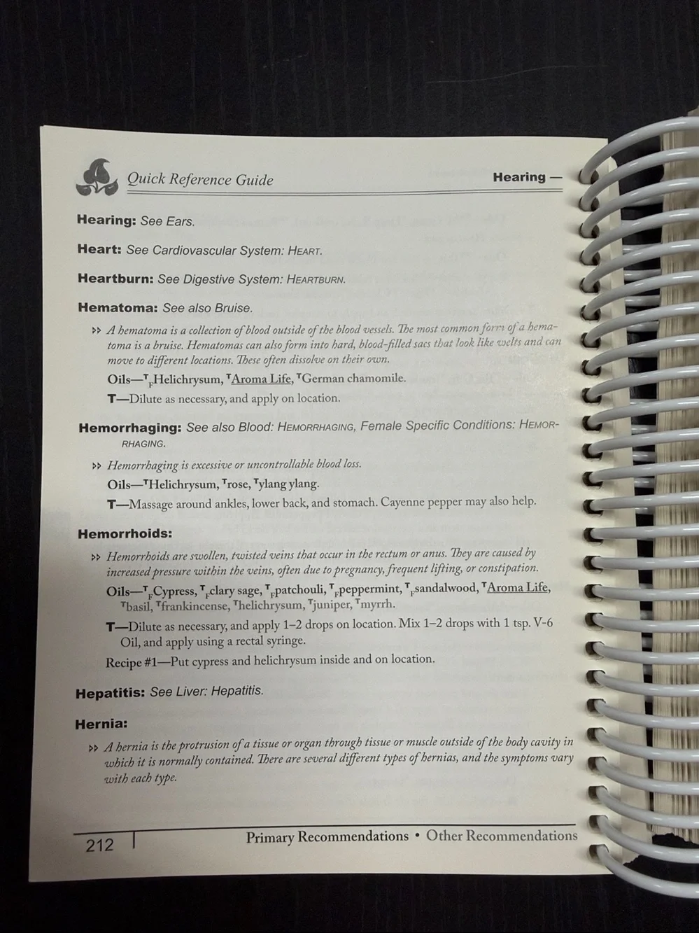 Quick Reference Guide for Using Essential Oils - White Cover